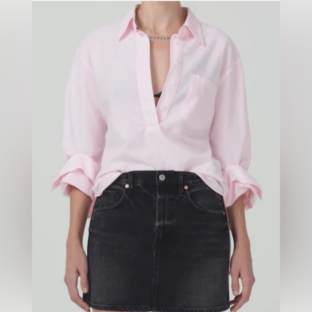 Citizens Of Humanity Pink Popover Button Down Shirt-S